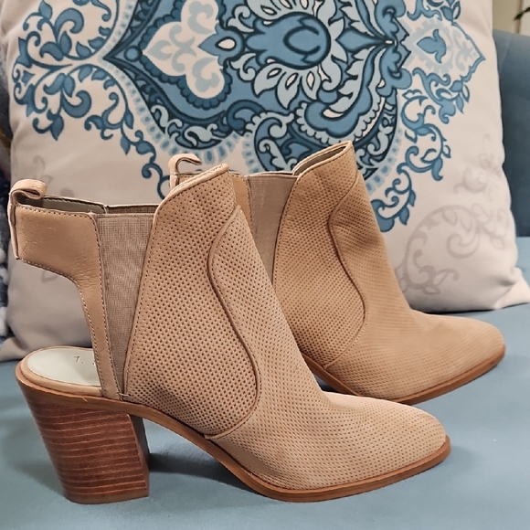 1. State Perforated Tan Ankle Booties - Picture 6 of 8